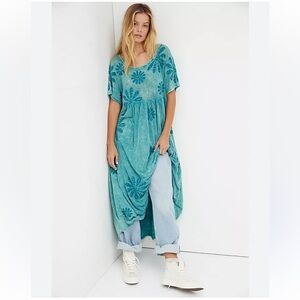 NEW Free People Blooming Tee Maxi Dress Moss Small